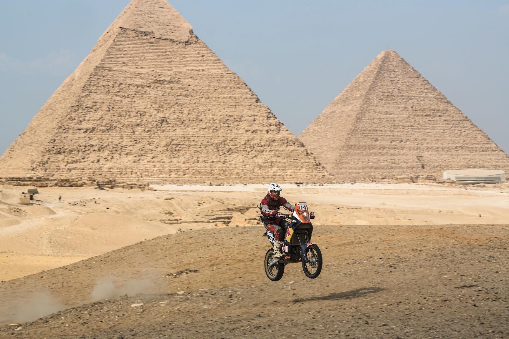 Stephen enjoying his love of two wheels in Egypt. 